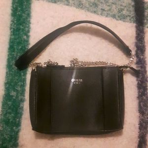 GUESS CROSSBODY - FAUX LEATHER SILVER CHAIN & HARDWARE